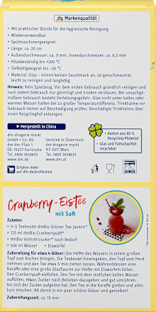 Trinkhalme aus Glas mit Reinigungsbürste lang  Profissimo