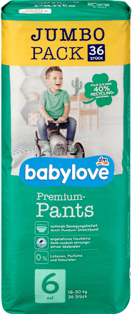 Pants Premium Gr. 6, XXL, 18-30 kg, Jumbo Pack babylove