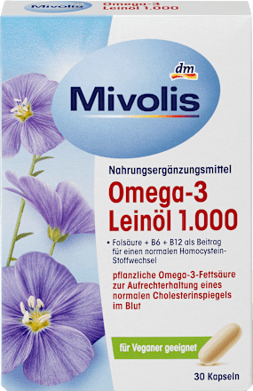 Omega-3 Leinöl 1.000, Kapseln 30 St. Mivolis