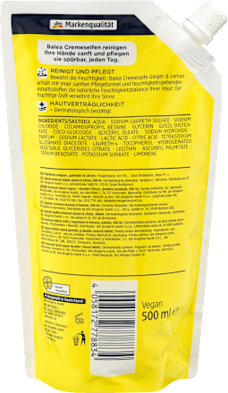 Cremeseife Ginger & Lemon, Nachfüllpack Balea