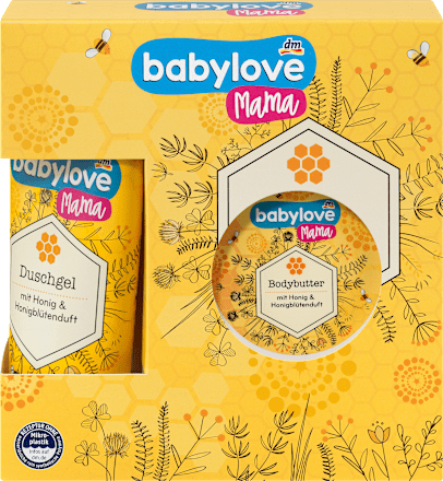 Mama Geschenkset mit Honig- und Honigblütenduft Duschgel & Bodybutter  babylove