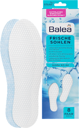 Frische Einlegesohlen weiß, Gr. 42-44 (8 Paar) Balea