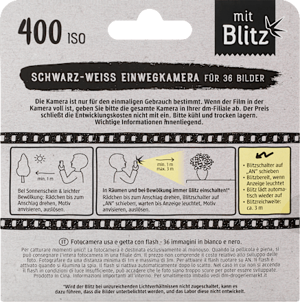 Einwegkamera Schwarz-Weiß Paradies
