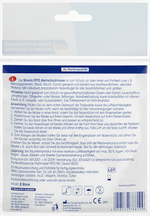 FFP2 Atemschutzmaske Einweg Mivolis