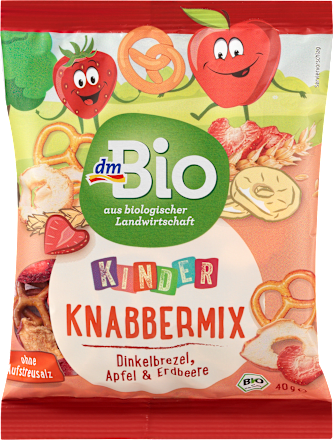 Kindersnack Knabbermix Dinkelbrezel Apfel & Erdbeere ab 3 Jahren dmBio