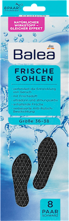 Frischesohlen schwarz Gr. 36-38 (8 Paar) Balea