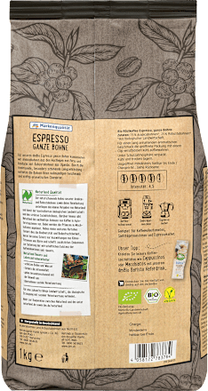 Kaffee, Espresso, ganze Bohne dmBio