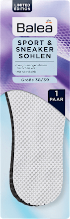Einlegesohlen Sport & Sneaker, weiß Gr. 38/39 (1 Paar) Balea