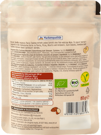 Topping vegan pentru paste dmBio