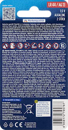 Batterien Knopfzelle LR44 Paradies