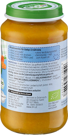 Menu Marchewka i brokuł z makaronem orkiszowym od 8. miesiąca życia dmBio