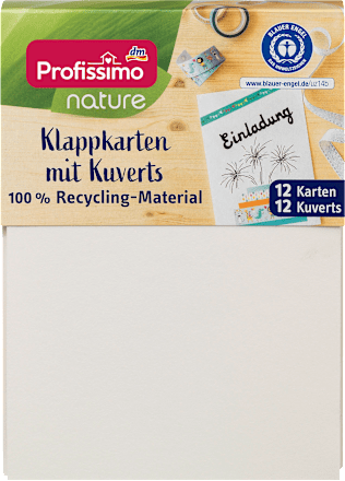 Klappkarten-Set nature mit Kuverts aus Recycling-Material  Profissimo
