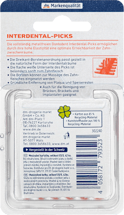 Czyściki do przestrzeni międzyzębowych z etui podróżnym XS/S Dontodent