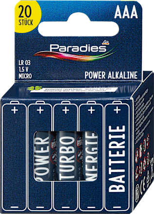alkalické baterie AAA velké balení Paradies