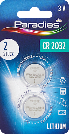 Batterie Knopfzelle CR 2032 Lithium Paradies