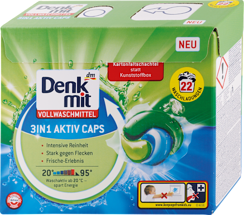 Pracie kapsuly na bielu bielizeň 3in1 Aktiv Caps Denkmit