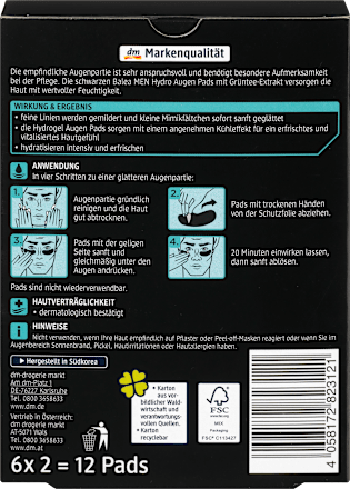 Augenpads Hydro  (6 Paar) Balea MEN