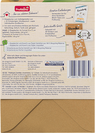 nature Klappkarten-Set mit Kuverts aus Recycling-Material Profissimo