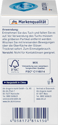 Chusteczki czyszczące do okularów VISIOMAX