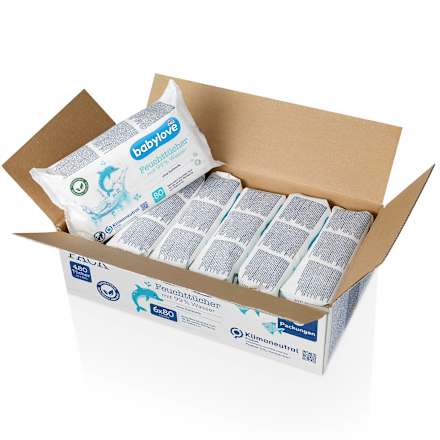 Feuchttücher mit 99 % Wasser (6 x 80 Stück)  babylove