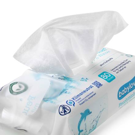 Feuchttücher mit 99 % Wasser (6 x 80 Stück)  babylove