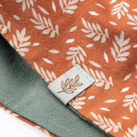 Kinder Mütze, Gr. 50/51, mit Baumwolle, rost, grün PUSBLU