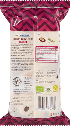 Reiswaffeln, Schoko Zartbitter, glutenfrei dmBio