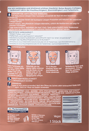 Tuchmaske Beauty Collagen Folien Balea