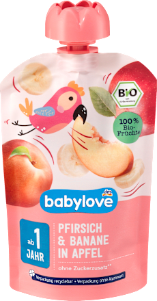 Quetschie Pfirsich & Banane in Apfel ab 1 Jahr babylove