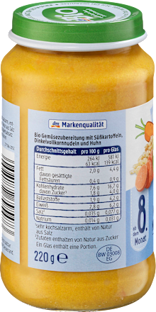 Kašica od povrća s tjesteninom i piletinom, 8+ mj. dmBio