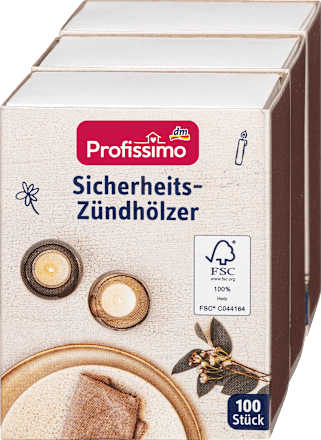 Sicherheits-Zündhölzer (3x100 St) Profissimo
