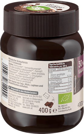 Schokoaufstrich, Zartbitter dmBio