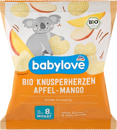 Bio puffasztott kukoricasnack almával és mangóval, 8. hónapos kortól babylove