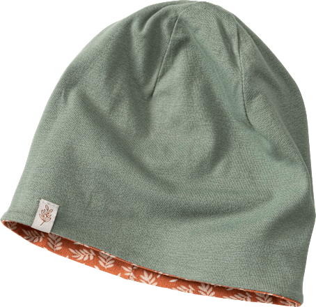 Kinder Mütze, Gr. 50/51, mit Baumwolle, rost, grün PUSBLU