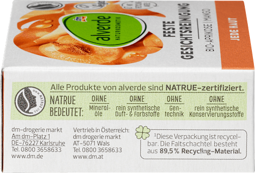 Tuhé čistiace pleťové mydlo bio marhuľa a mango alverde NATURKOSMETIK