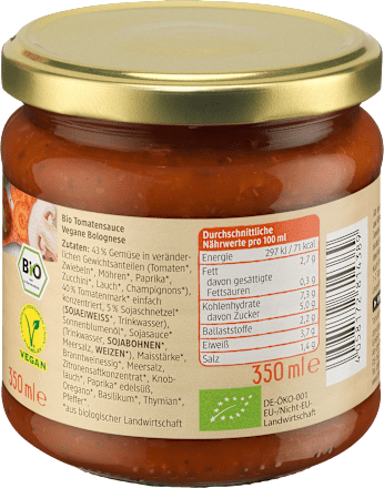 Tomatensoße, Bolognese, vegan dmBio