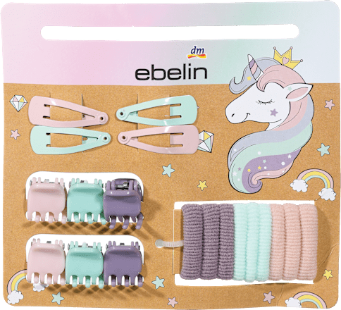 Set elastik in sponk za lase, pastelne ebelin