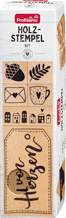 Holzstempelset mit Stempelkissen Profissimo