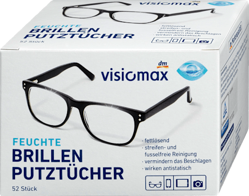 Zwilżone chusteczki do czyszczenia okularów VISIOMAX