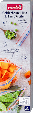 Trio vrećice za zamrzavanje – 1, 2 i 4 litre Profissimo