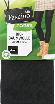 Strumpfhose mit Bio-Baumwolle schwarz Gr. 42/44 Fascino