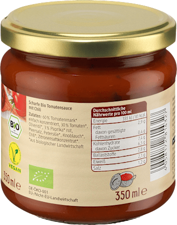 Bio arrabbiata paradicsomszósz chilivel, csípős dmBio
