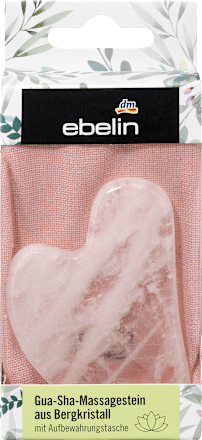 Gua-Sha-Massagestein aus Bergkristall mit Aufbewahrungstasche ebelin