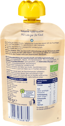 Quetschie Frühstückspause Apfel-Banane-Kirsch-Müsli ab 1 Jahr  babylove