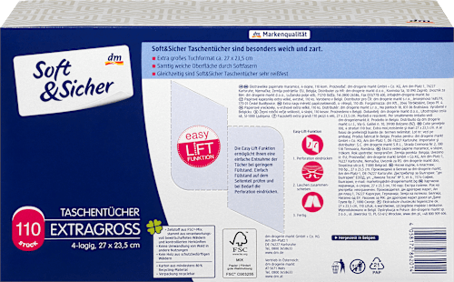 Taschentücher Box mit extra großen Taschentüchern Soft&Sicher