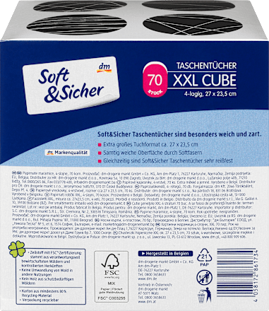 Taschentücher Würfelbox 4l XXL Soft&Sicher