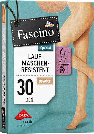 Strumpfhose laufmaschenresistent powder Gr. 46/48, 30 DEN Fascino