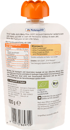 Mus jabłko mango 1+ dmBio