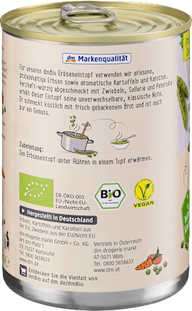 Bio borsós egytálétel zöldségekkel dmBio