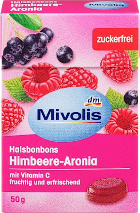 Cukierki o smaku malin i aronii Mivolis